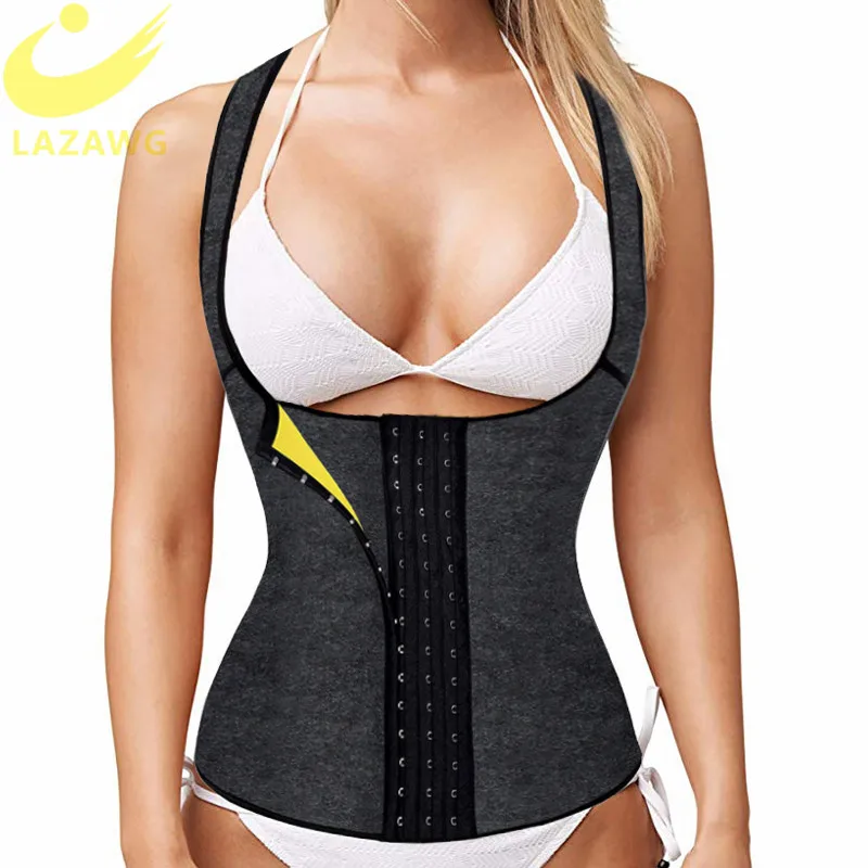 

LAZAWG Women Waist Trainer Hot Neoprene Sweat Sauna Vest Slimming Shapewear Weight Loss Full Body Shaper Tummy Control Belt