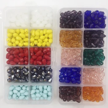

5*7MM 500Pcs/Box Mix Colors Tear-drop Glass Crystal Loose Beads Strands Jewelry Loose Bead