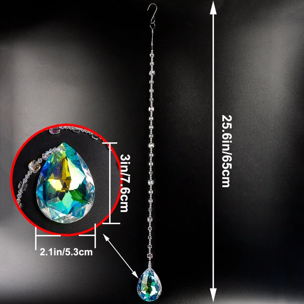 H& D Хрустальный Ловец Солнца 76 мм кулон в виде баугинии, фэн-шуй подвесной Хрустальный призм домашний Свадебный Орнамент Дерево желаний Гирлянда Декор