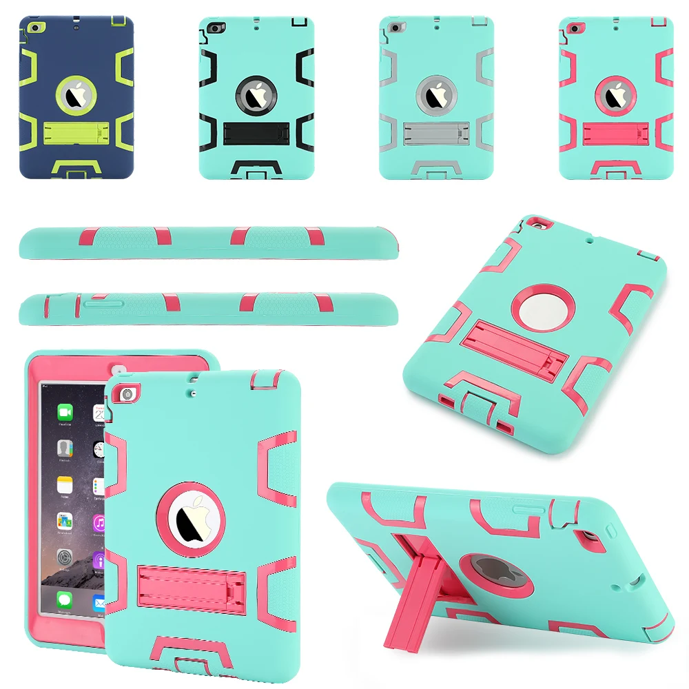 

TKOOFN Tablet Case for ipad mini 1 2 3 Extreme Heavy Duty Drop Resistance Shockproof Rubber Cover Kids Safe Stand for ipad