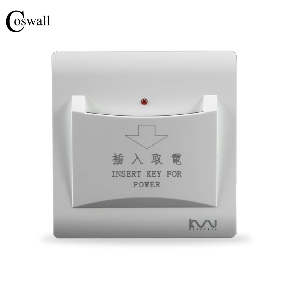 

COSWALL Fashion Wall Card Switch Ivory White Brief Art Pattern Panel Insert Card For Power AC 110~250V