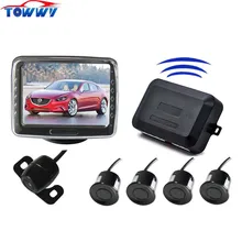 OEPZ602-W 4 Sensors Car Reversing Parking Radar System 3.5 inth Digital TFT-LCD Screen With Wireless Module