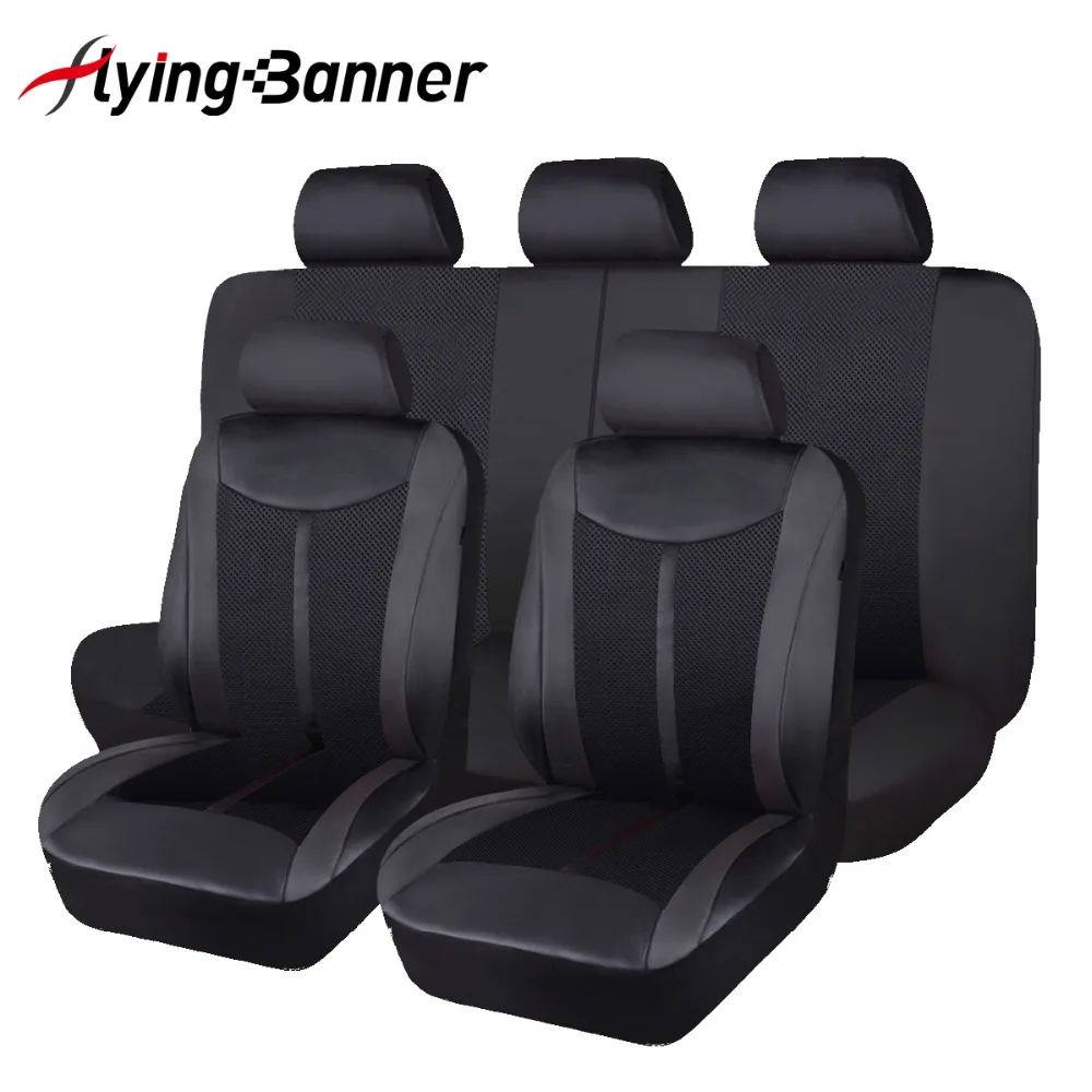 

2018 flying Banner High PU Leather Full Set Universal Car Seat Cover for car peugeot 206 for car lada kalina in hot