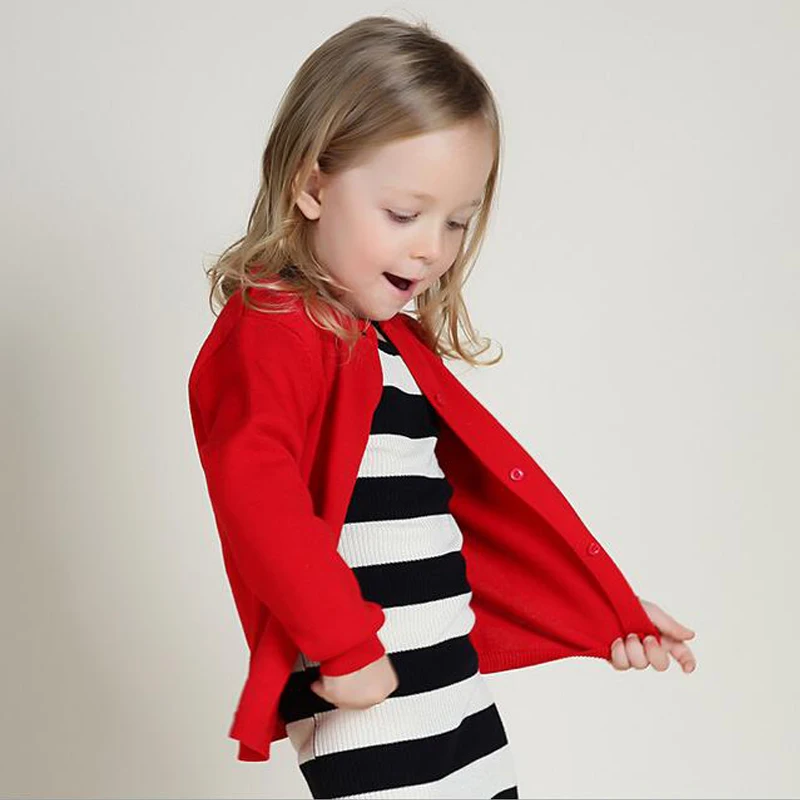 Baby Children Clothing Boys Girls Candy Color Knitted Cardigan Sweater 13 Color Kids Spring Summer Autumn Cotton Outer Wear