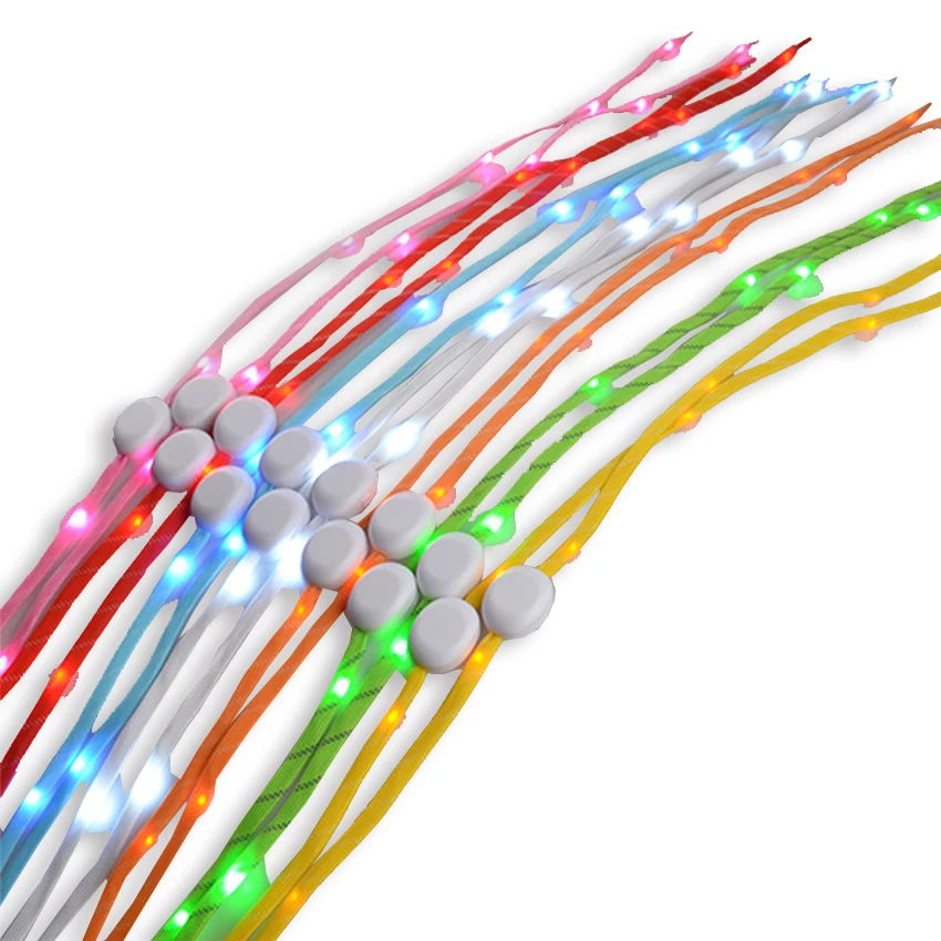 

WONZOM New Arrival Fashion Light Flashing Luminous LED Shoelaces Cool Shoe Laces Night Running Party Dancing 8 Colors Optional