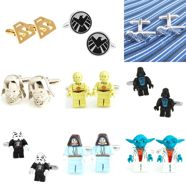 

Fashionable 10 Designs Superhero Super Hero Cufflink Cuff Link Free Shipping
