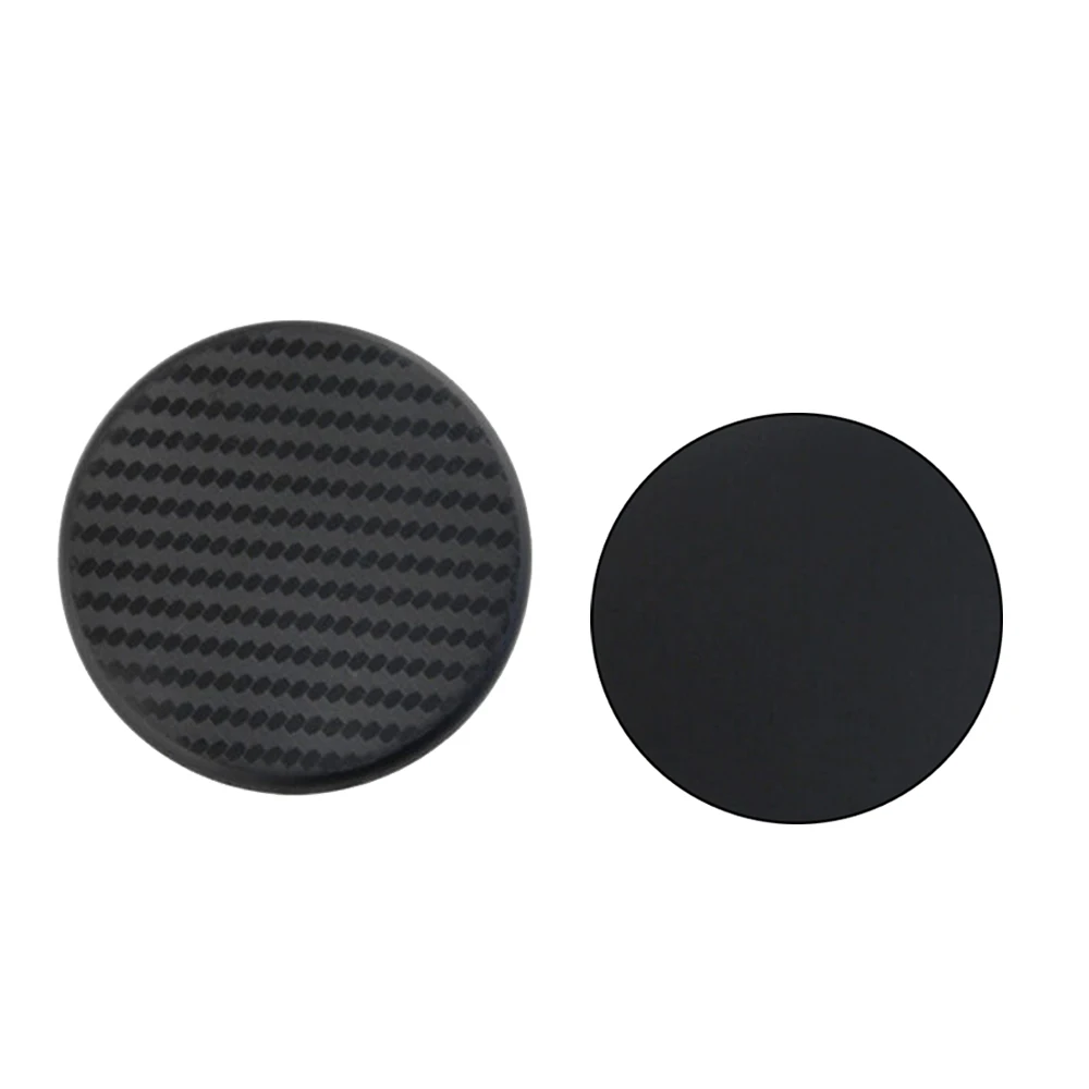 2Pcs Matte Black Auto Car Accessories Round Water Cup Slot Non-Slip Carbon Fiber Anti-skid Pad Mute Mat
