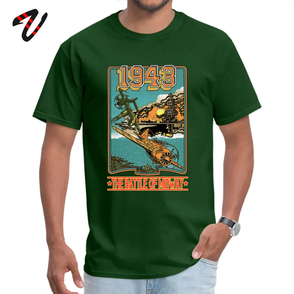 The Battle of Midway 100% Cotton Camisa Tops Tees 2018 New Short Sleeve Male Tshirts Summer Labor Day Tee-Shirts Round Neck The Battle of Midway 11854 dark