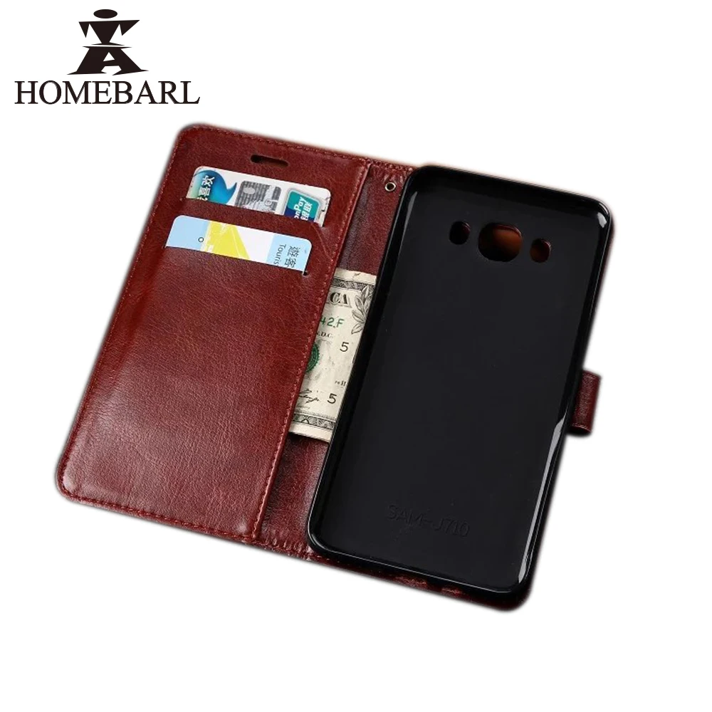 Homebarl сумка J3 J5 J7 чехол искусственная кожа флип Бумажник Стенд Функция три карты +