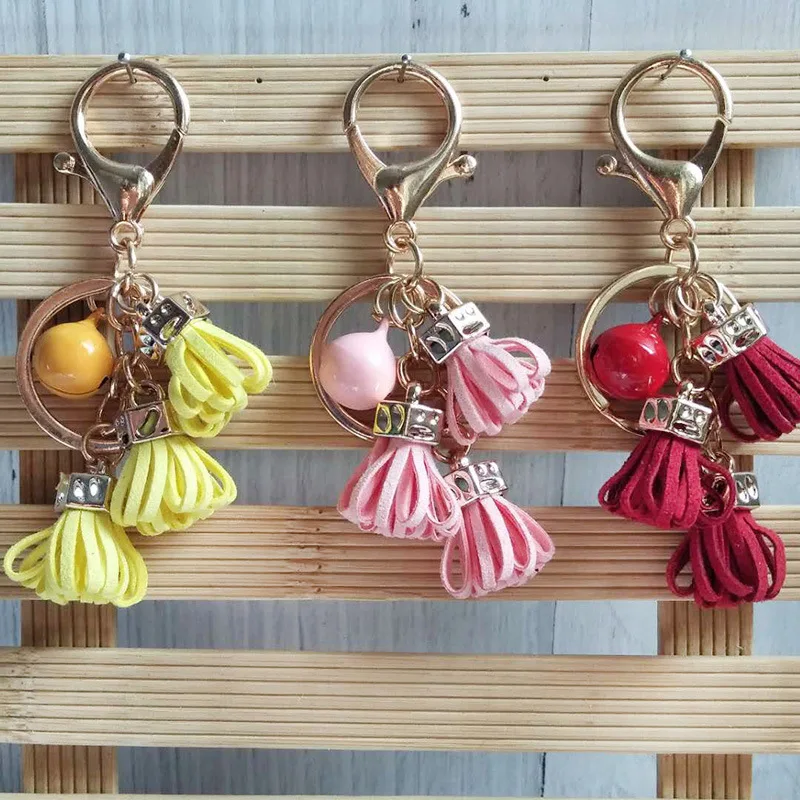 

1PCS New Fashion Women Casual Bell Tassels Women Keychain Bag Pendant Alloy Car Key Chain Ring Holder Trendy Jewelry YS-262