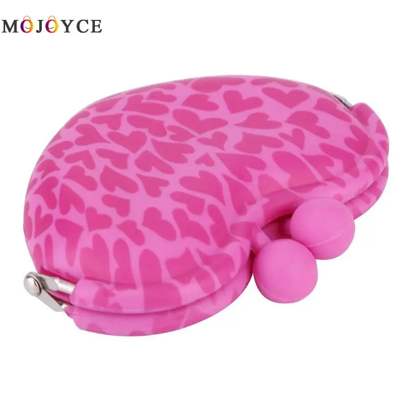 

Cute Sweet Heart Shape Clip Key Coin Purse Women Girls Small Change Coin Holder Pouch Mini Silicone Wallet Kids Gift