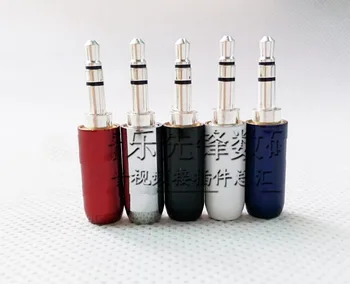 

50pcs Silver-plated copper 3 Pole 3.5mm Plug Male Headphone Jack 3.5 mm Audio Connector For 4mm Cable Adapter