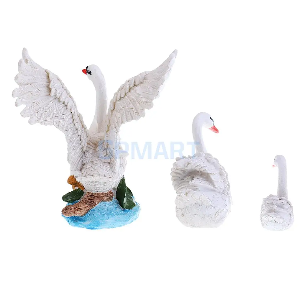 Indoor Outdoor Garden Decor Resin Swan Family Figure for Backyard Decoration