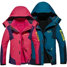 Горячая плюс размеры 8XL для мужчин женщин 3 в 1 Softshell теплая одежда Открытый Охота Восхождение Кемпинг пеший Туризм любителей Лыжный спорт сп