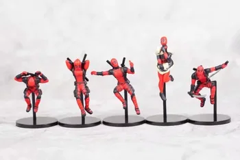 

Deadpool 5pcs/set Mini Action Figures 1/16 scale painted figure Cup Little Deadpool PVC figure Toys Brinquedos Anime 5CM