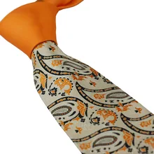 Галстуки coahella оранжевый Узел контрастный бежевый с черным оранжевым галстук с узором "огурцы" галстук строгий галстук 8,5 см