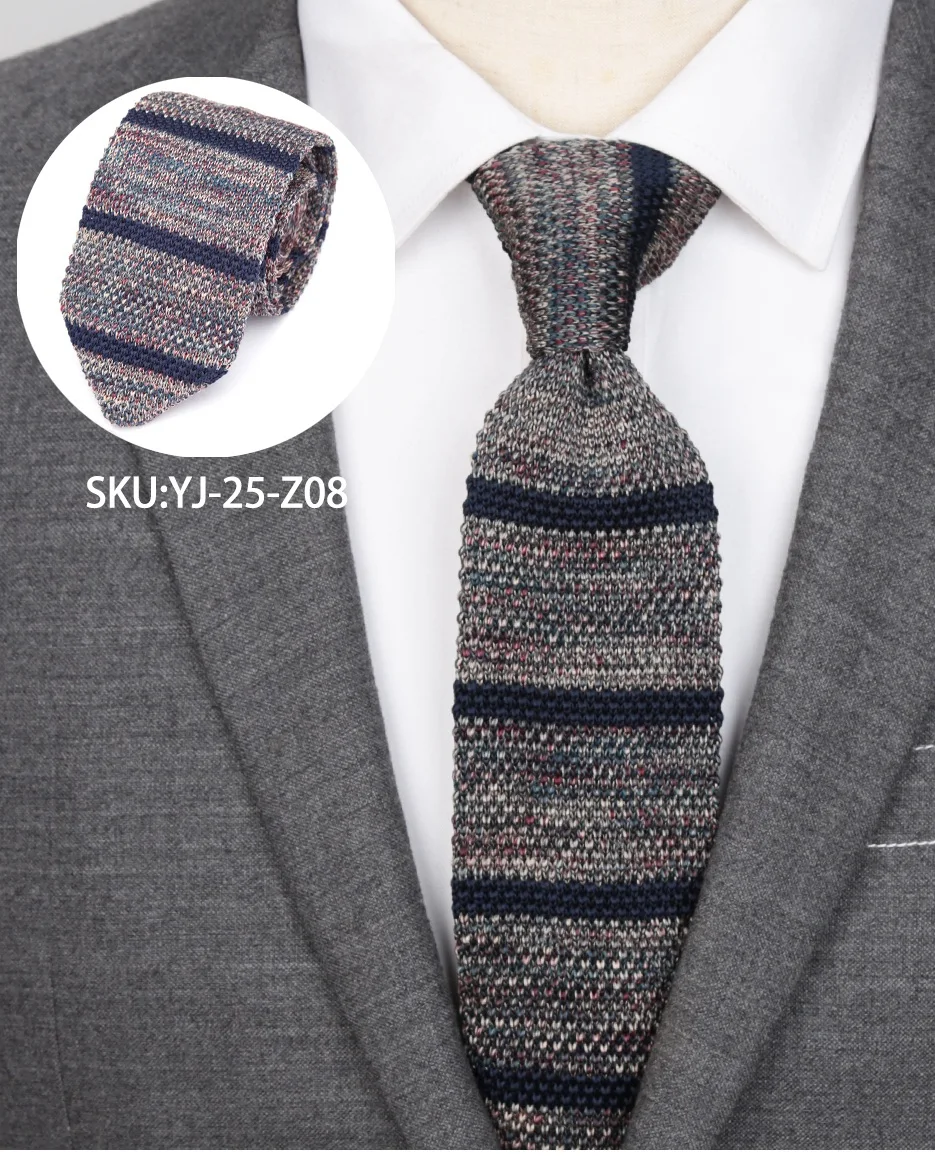 Мужской вязаный Вязаный Галстук для отдыха в полоску, модные галстуки для мужчин, классические дизайнерские аксессуары для галстуков, рубашки, обтягивающие Галстуки