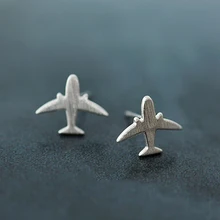 1 пара модных украшений милые серьги самолеты для женщин посеребренные самолет Aircarft серьги Рождественский подарок E1226