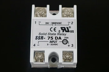 

DC 3-32V Input Temperature Control Solid State Relay w DIN Rail 75A SSR-75DA