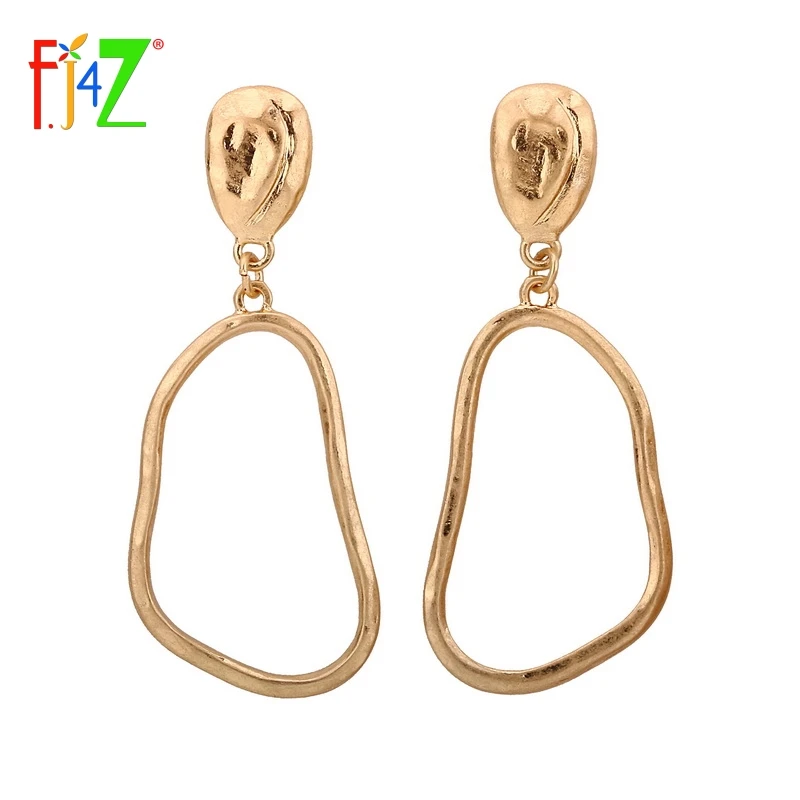 

F.J4Z New Trending Earrings Fashion Top Quality Anti-Gold Finished Women's Statement Alloy Earring Bijoux