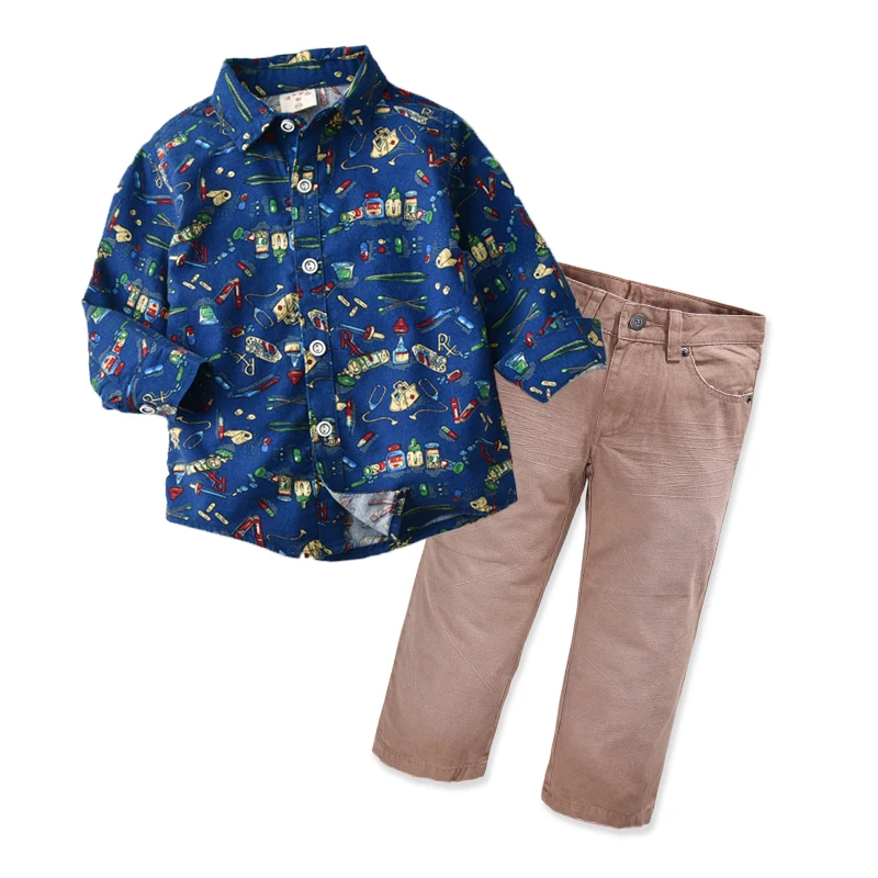 

Children Clothing Set 2019 Spring Autumn Toddler Boys Suit Cotton Back to School Clothes Male Child Outfit For 2 3 4 5 6 Years