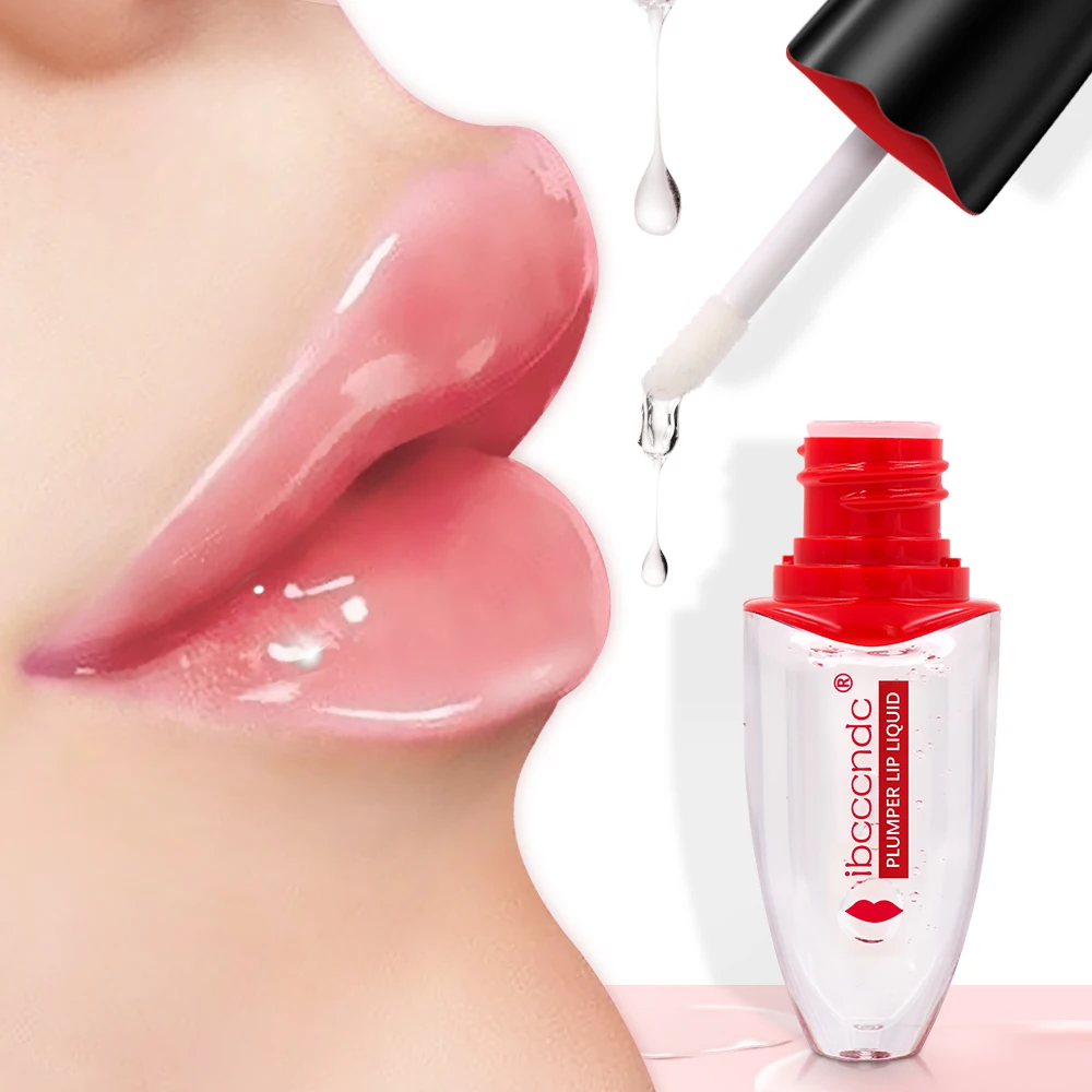 

5ml Transparent Liquid Lip Plumper Lips Gloss Clear Jelly Lip Glaze Lip Care Serum Moisturizing Repairing Plumper Lip Enhancer