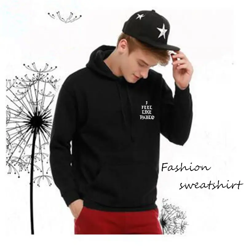 2019 Spring Hoodies Hooded Sweatshirts Men Hip Hop Lover Streetwear Red Letter Print Black Hoodies