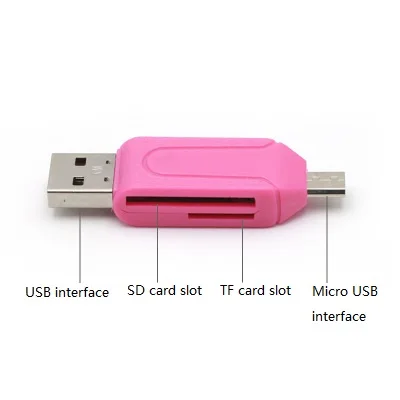 Micro USB и 2 в 1 OTG Кардридер высокоскоростной USB2.0 Универсальный TF/SD для телефона Android