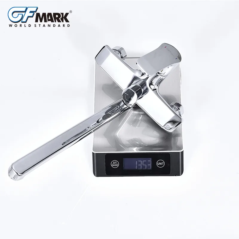 GFmark настенный смеситель для ванной комнаты с длинным Изливом ванны ручным душем