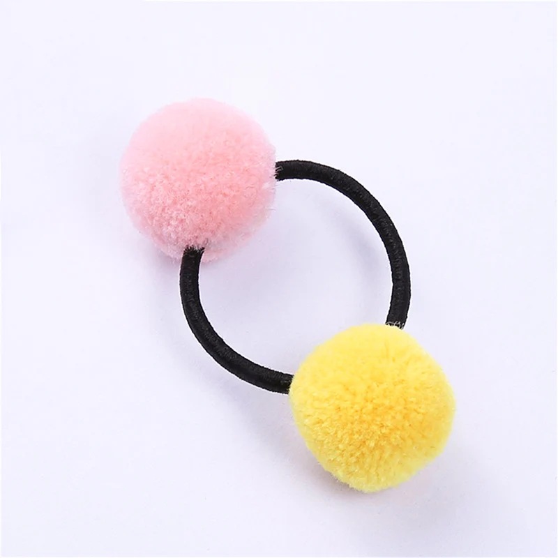 2019 New Arrival Unique 1PC Hair Rope 10 Colors Double Pom Double Pom Girls Exquesite Graceful Hair Accessories Gifts