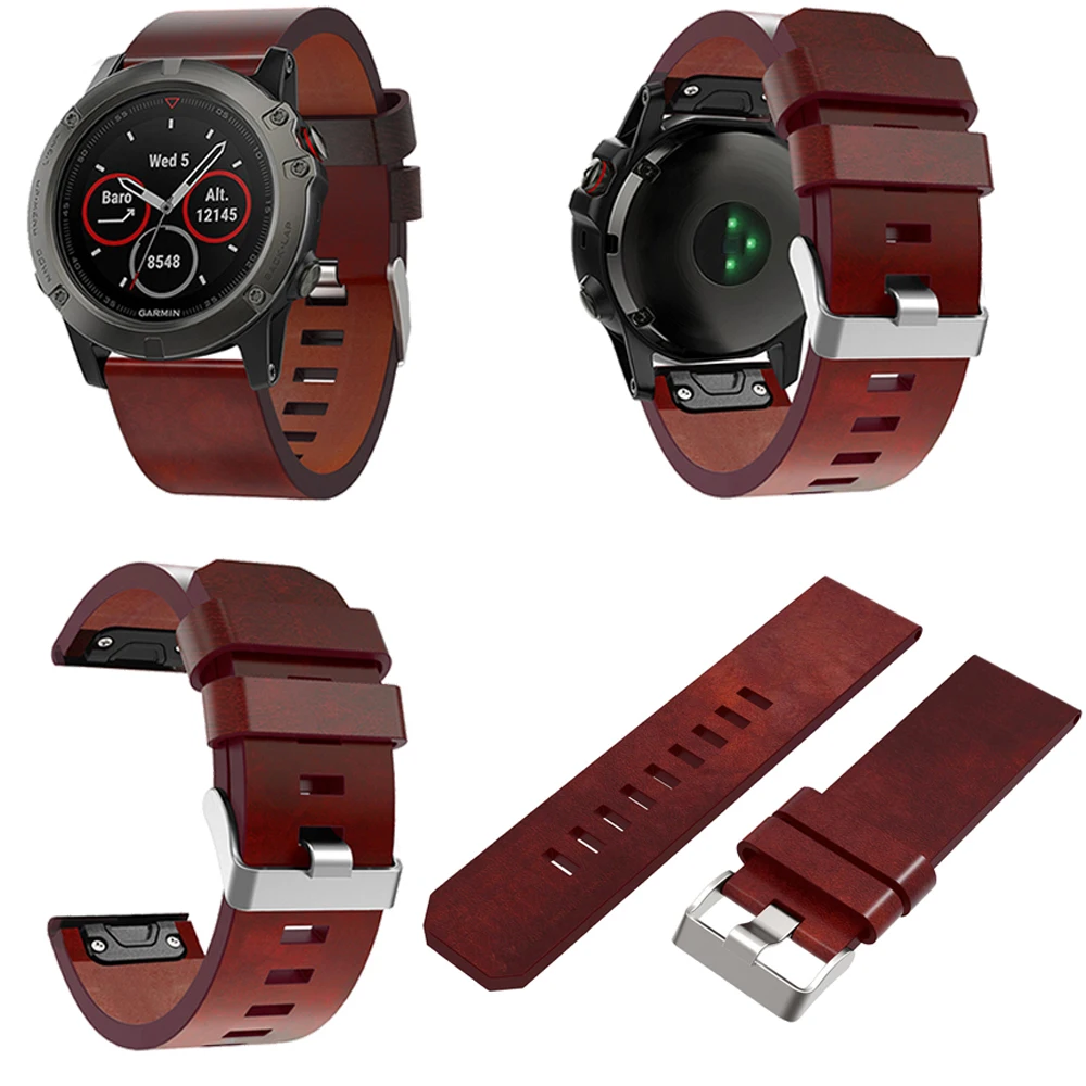 

Genuine Leather Band Strap For Garmin Fenix 3 / 3 HR / 3 Sapphire / Mk1 Quick release Replacement Bracelet Belt Strap Watchband