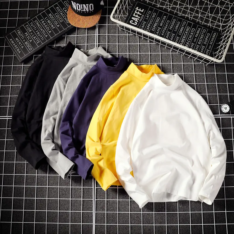 M-5XL Men's T Shirt 2019 New Fashion Solid Long Sleeve T Shirt Mens Clothing Trend Spring Autumn Casual O Neck Top Tees Men Plus