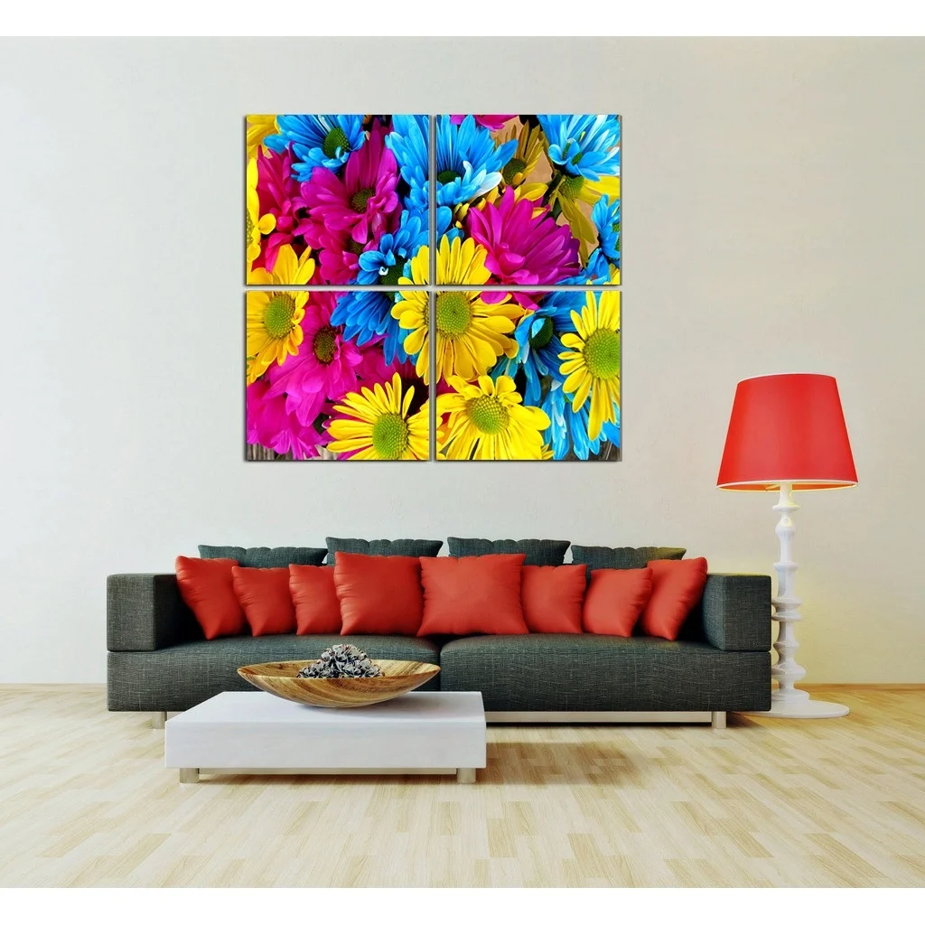 Free shipping 2017 New Product Frameless painting Bright flowers canvas