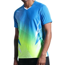 Новинка, быстросохнущая дышащая футболка для бадминтона, для женщин и мужчин, для бега, спорта, для улицы, для бегунов, для настольного тенниса, для тренировок, для командной игры, футболка