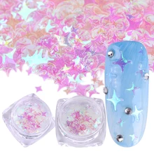 1 коробка голографическая Лазерная Звезда декорация для ногтей градиент блеск блестка чешуйка DIY инструмент для маникюра 3D УФ гель лак украшения JI192