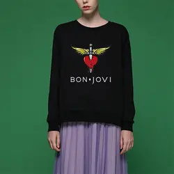 Черный Бон Свитшот Jovi для женщин S весна кофты пуловер графический принт Женская Осенняя одежда уличная harajuku