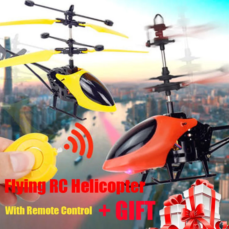 Hemlock Flying Helicopter Toys Kids Mini RC Plane Toys Boys Remote Controlled Aircrafts Red