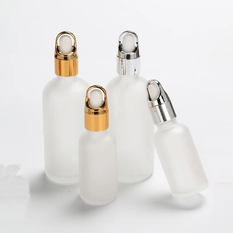 Download Frosted Glass Bottle Dropper Bottles 50ML 100ML Silver Cap ...