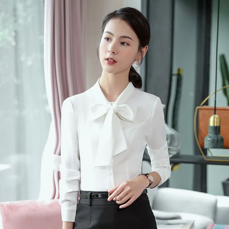 Formal Female Women White Blouses 