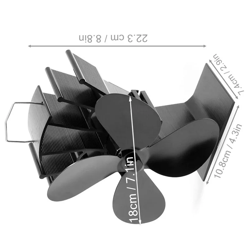4 лопасти Отопление автономный вентилятор для дровяной печи Топ бревен горелки камин немой экологический вентилятор