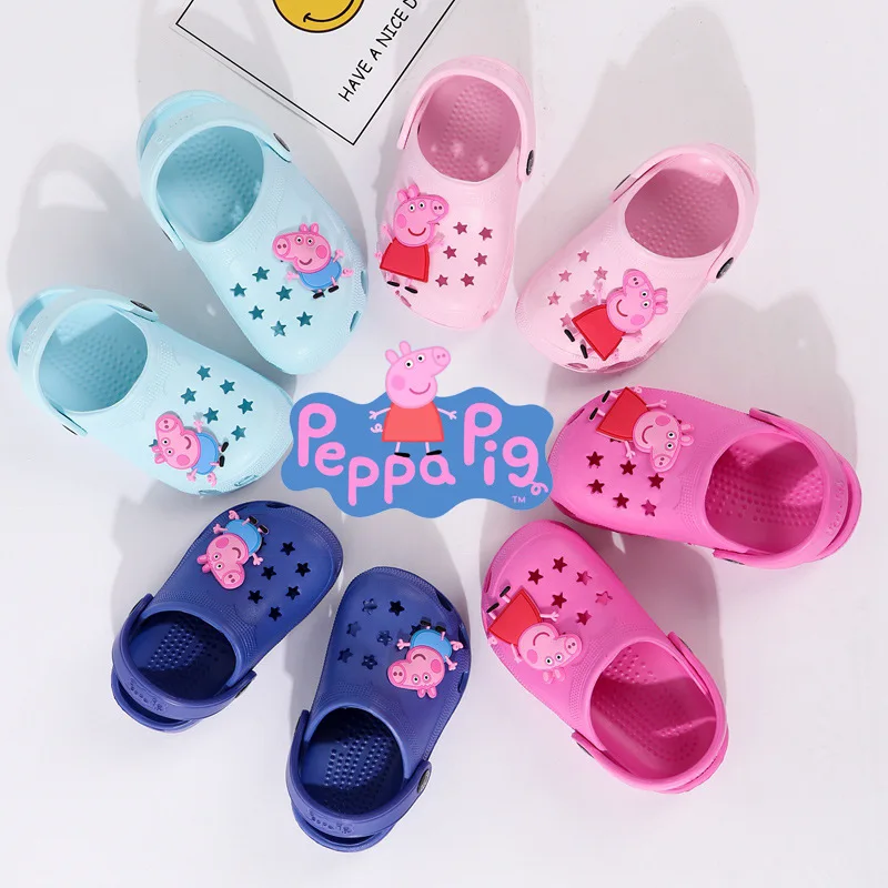 

New Genuine PEPPA PIG Children's Garden Shoes Baby Girls Summer Cartoon indoor Anti-skid Kids Peppa George Pig Slippers Kids Toy