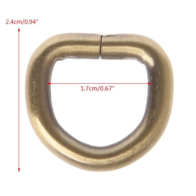Высокое качество 10 шт. 15 мм металлическая сумка кожаная сумка кошелек ремень D кольцо Пряжка Застежка для DIY ремесла сумки аксессуары Новинка