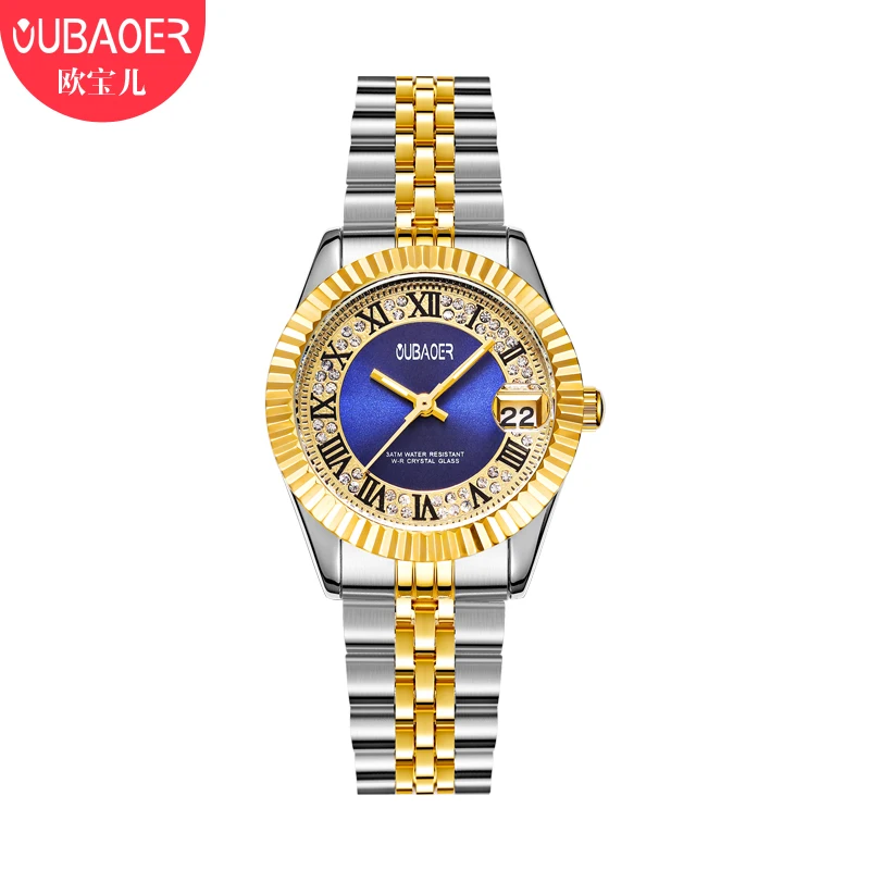 

Women's Stainless Steel Waterproof Quartz Watch Ladies Calendar Zircon Luxury Roman Digital Steel's Watches Valentine's Day Gift