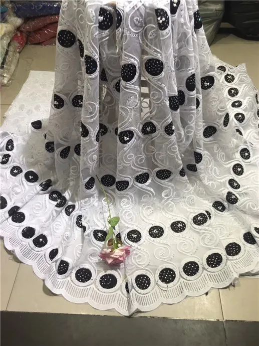 

2018 Latest French Nigerian Laces Fabric High Quality Tulle African Laces Fabric Wedding African French Tulle Lace Black(WDLY-2