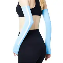 Летний ледяной шелк солнцезащитный рукав грелка на открытом воздухе езда на велосипеде Бег рукава анти-УФ нарукавники женские модные новые