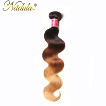 Nadula Capelli Peruviana Dell'onda Del Corpo Dei Capelli Ombre Fasci T1B/4/27 3 Toni Remy Capelli intrecciati Macchina A Doppia Trama 1Bundle Può Essere Miscelato