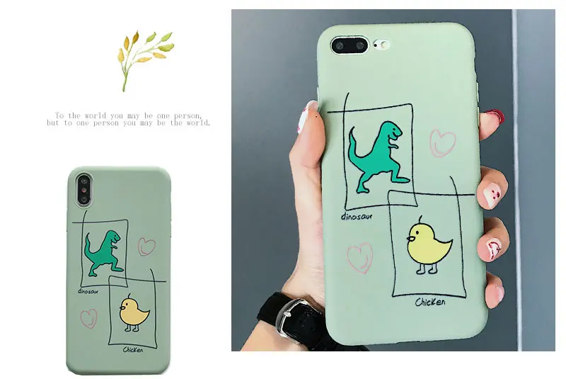 Silicone Dinosaur Case For iPhone 8 8plus 7 7 Plus Cases Clear Phone Case For iphone 6 s 6s Plus X XR XS Max Cases Cover Coque   (11)