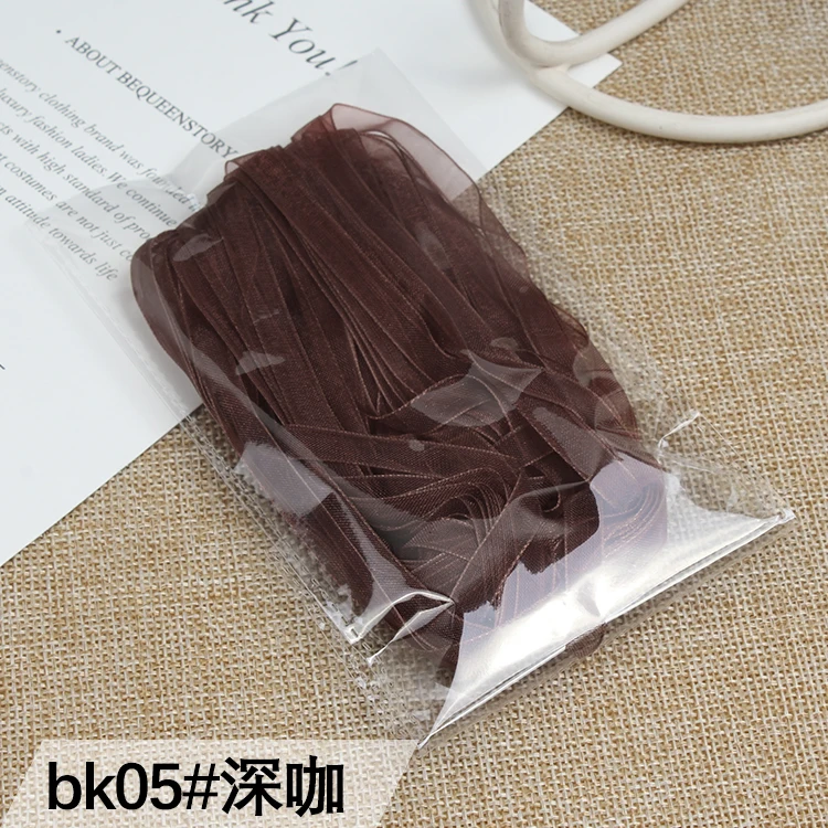 Pretty(10 м/Лот) 6 мм ленты из органзы Свадебные украшения пригласительные карты подарочные упаковочные принадлежности для скрапбукинга Riband - Цвет: Dark coffee