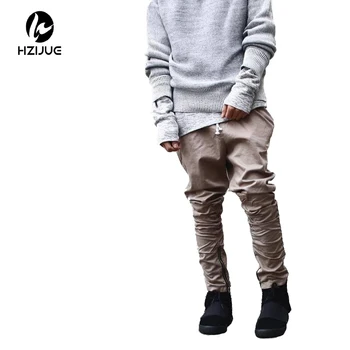 HZIJUE khaki/Black/Green korean hip hop fashion pants with zippers factory connection mens urban clothing joggers men fashionable men s briefcase with zippers and black colour design