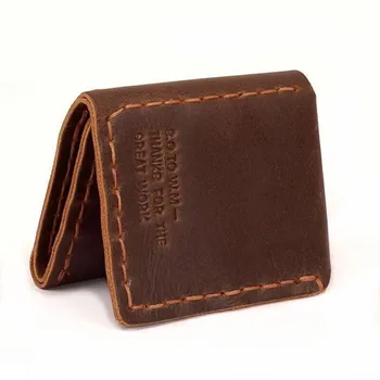 

Secret Life Of Walter Mitty Vintage Design Mens Brown Wallet Handmade Purses Credit Card Slot Crazy Horse Leather Wallets